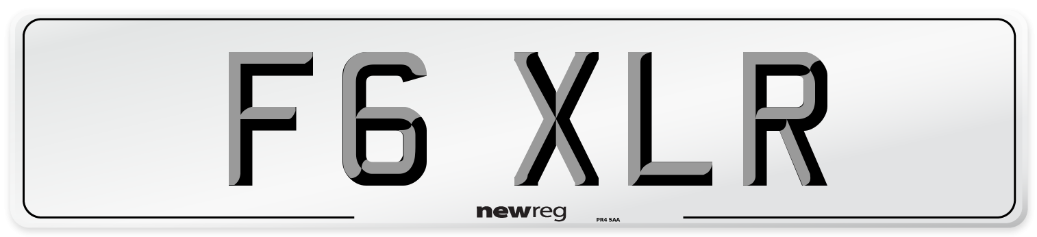 F6 XLR Number Plate from New Reg